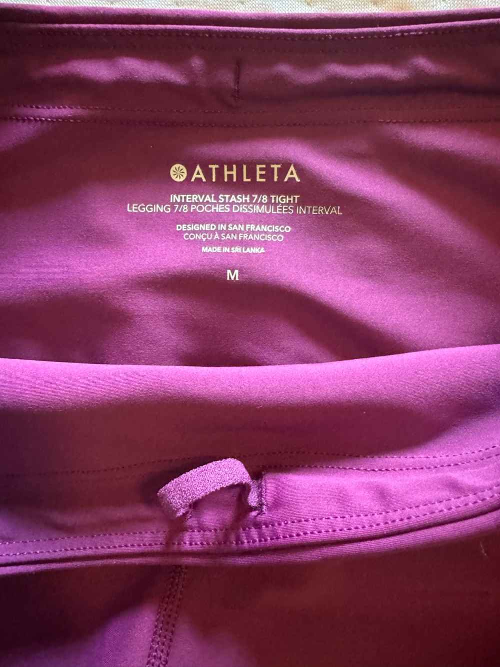 Athleta Magenta Interval Stash 7/8 Leggings - Picture 4 of 4